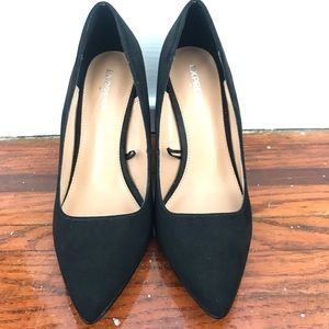 Faux Suede Pointed Toe Wedge Pump